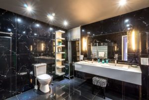 LED illuminated mirror, bathroom, contemporary.