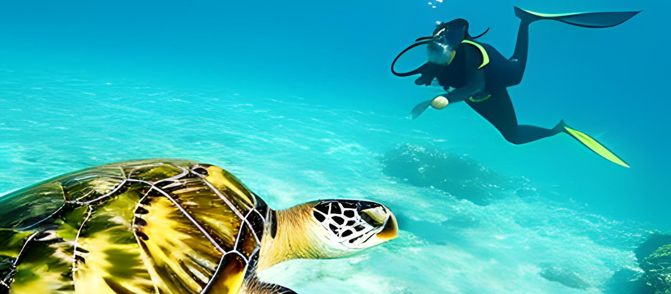 Swimming With Sea Turtles in Barbados