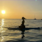 paddle boarding at sunset in barbados